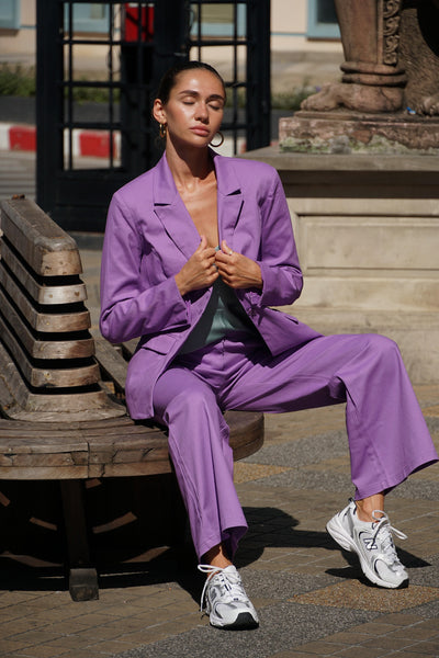 Miss Independent Purple Cotton Blazer