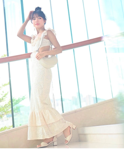 Elliana Layered Sequin Cutout Maxi Dress