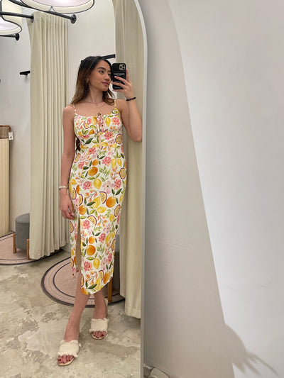 Lemon Punch Midi Dress