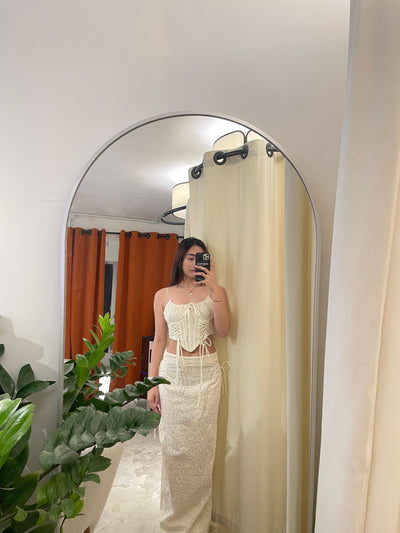 Kiss Me Baby Embroidery Skirt Set