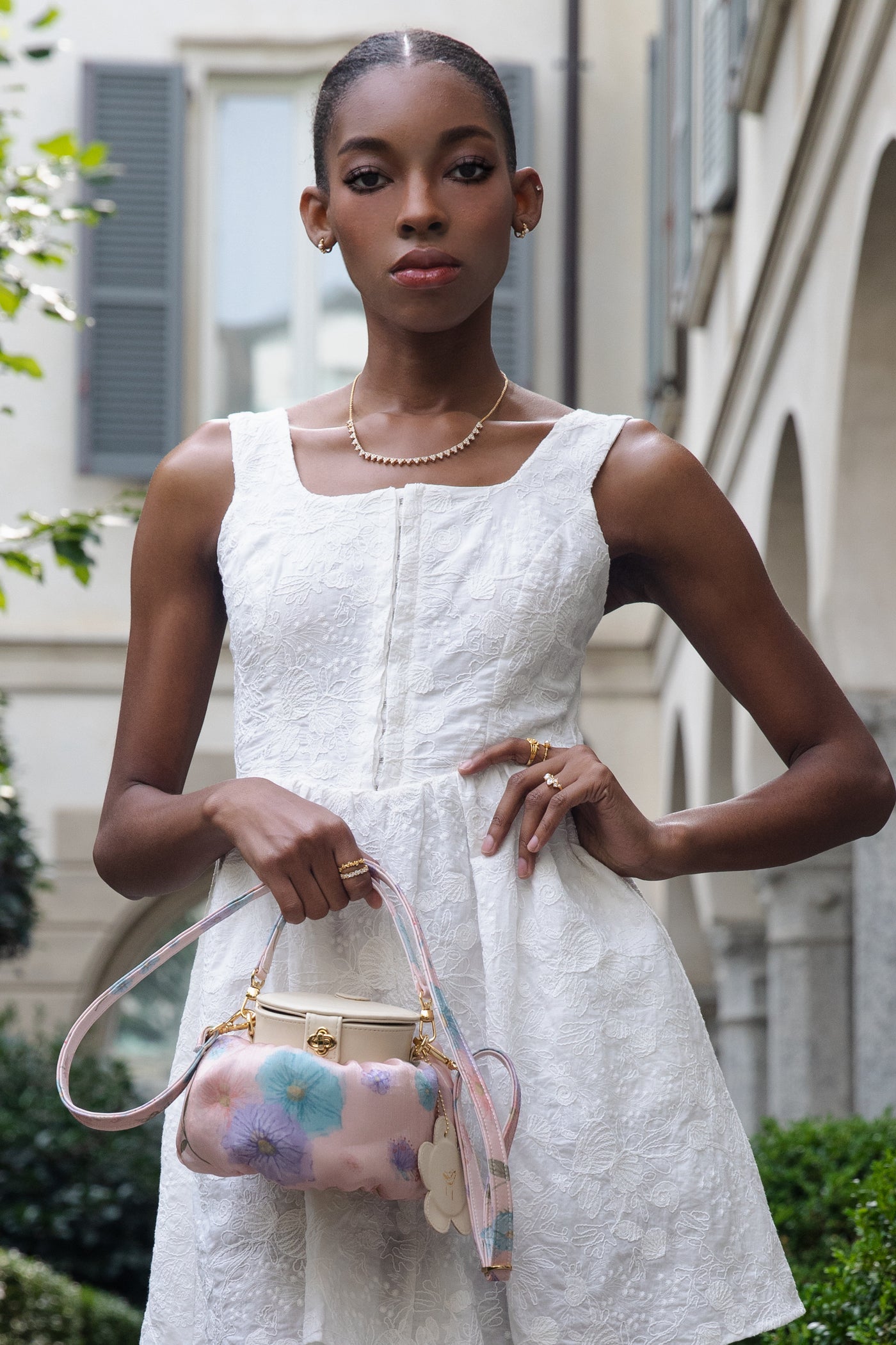 Seabed Embroidered Corset Short Dress