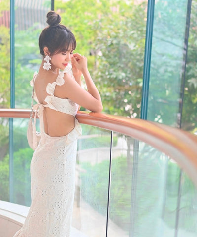 Elliana Layered Sequin Cutout Maxi Dress