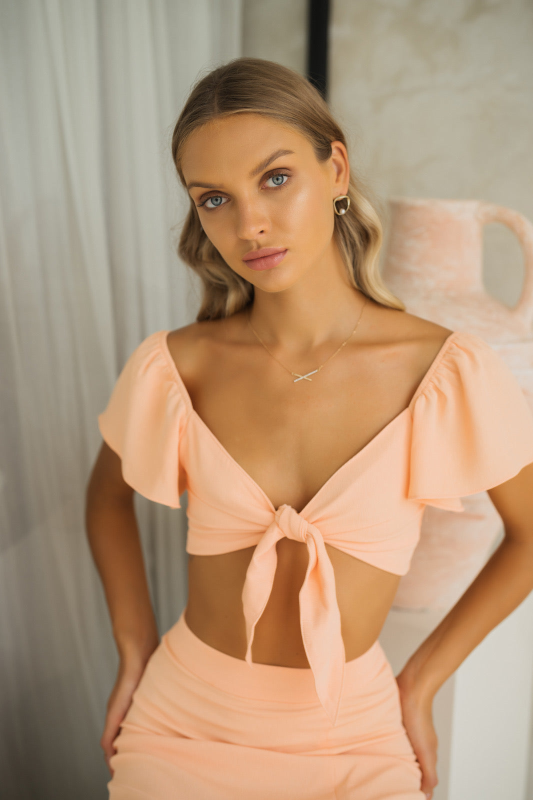 Be Your Baby Doll Peach Skirt Set